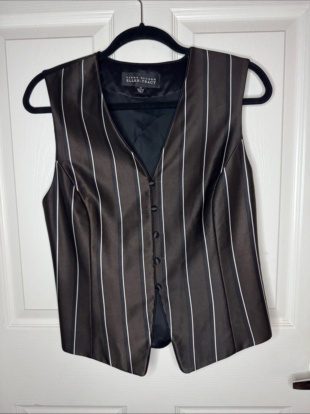 Linda Allard Ellen Tracy stripe silk vest